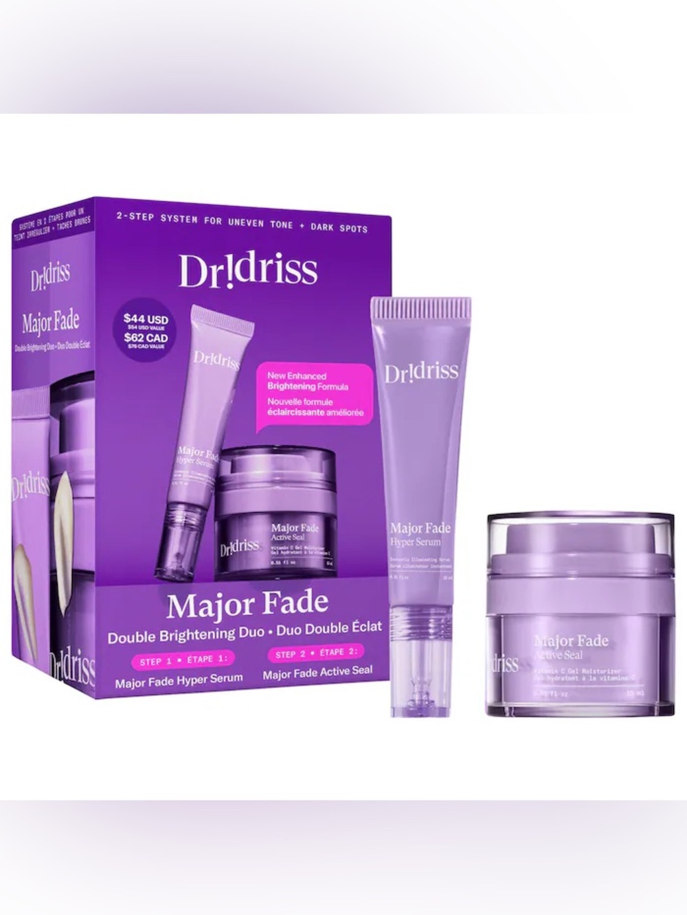 Major Fade Set Serum & Cream with Vitamin C for Hyperpigmentation & Uneven Skin